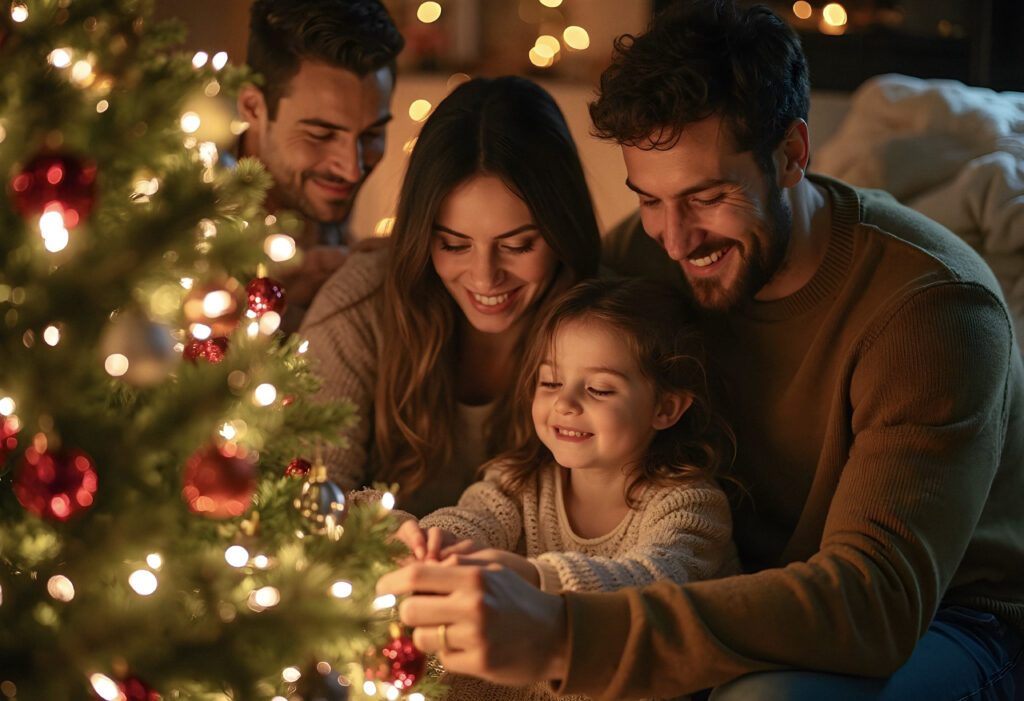 familia bicultural en navidad